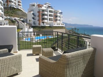 Apartments Nerja - View from terrace to pool