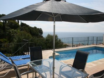 Pool with view from patio - Villas nerja